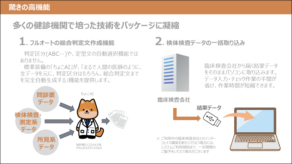 多くの健診機関で培った技術をパッケージに凝縮